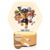 Bez Marki Lampka Nocna LED 3D Psi Patrol +Imię Prezent Podstawa Drewniana PREMIUM USB