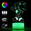 Bez Marki Lampka nocna LED 3D SONIC hologram 4xpanele ŚWIATŁO LED DEKORACJA USB Pultas