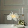 Bez Marki Lampka Nocna LED Dekoracyjna Ozdobna Na Biurko Piórka Na Baterie 35cm