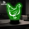 Bez Marki Lampka Nocna Led na Usb Statuetka 3D dla Rolnika Prezent Kogut Kura Imię