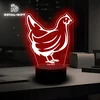 Bez Marki Lampka Nocna Led na Usb Statuetka 3D dla Rolnika Prezent Kogut Kura Imię