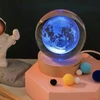 Bez Marki Lampka nocna LED szklana kula 3D Księżyc USB 6 cm