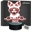 Bez Marki Lampka Nocna LED York Yorkshire Terrier Biewer su Imieniem na Prezent