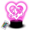 Bez Marki Lampka Nocna Statuetka 3D USB Led Prezent Na Ślub Wesele Szkle Z Dedykacją