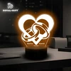 Bez Marki Lampka Nocna Statuetka 3D USB Led Prezent Na Ślub Wesele Szkle Z Dedykacją
