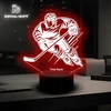 Bez Marki Lampka Nocna Statuetka USB LED 3D Grawer Kask Dla Hokeisty Hokej Kij Krążek