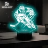 Bez Marki Lampka Nocna Statuetka USB LED 3D Grawer Kask Dla Hokeisty Hokej Kij Krążek