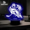 Bez Marki Lampka Nocna Statuetka USB LED 3D Grawer Kask Dla Hokeisty Hokej Kij Krążek