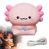 Bez Marki Lampka nocna vaikams Axolotl, silikonowa LED su możliwością ściemniania dotykiem, ładowana przez USB