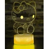 Bez Marki Led 3d naktinė lemputė Hello Kitty vaikams, su Usb ir pulteliu