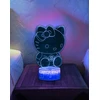 Bez Marki Led 3d naktinė lemputė Hello Kitty vaikams, su Usb ir pulteliu