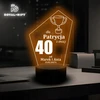 Bez Marki Led Usb Rgb Lampka Jubileusz Urodziny 18 30 40 50 60 70 80 Szklana Pamiątka
