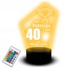 Bez Marki Led Usb Rgb Lampka Jubileusz Urodziny 18 30 40 50 60 70 80 Szklana Pamiątka