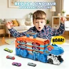 Bez Marki LENKTYNINĖS AUTOMOBILIS SU DINOZAURAIS SULANKSTAMAS TRAKAS 8 AUTOMOBILIŲ KRAUGOVINIS ŽAISLAS 3 M. VAIKAMS