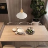 Bez Marki LIGKIN Vintage – Lampa wisząca E27, 25 cm, balta metal + drewno