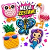 Bez Marki Magnes na Lodówkę Kolorowy 5x5 cm Mix Wzorów x1