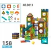 Bez Marki Magnetinės statybinės plytelės 158 Vnt Marble Run STEM Statybinis rinkinys vaikams nuo 3 metų