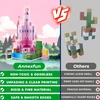 Bez Marki MAGNETINIAI KONSTRUKCINIAI BLOKAI 3D KUBAI ROŽINĖ PILIS 100 EL DOVANA
