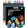 Bez Marki MARKERY AKRYLOWE 12 SZT PISAKI MAZAKI FLAMASTRY WODOODPORNE Z FARBĄ Rinkinys