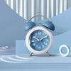 Bez Marki Mechaniczny metalowy budzik vaikams Ciche nocne światło mėlyna