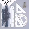 Bez Marki Metalo geometrijos liniuočių rinkinys: 8 dalys, kampainis, liniuotė