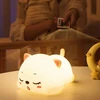 Bez Marki MIĘKKA SILIKONOWA Naktinė lempa KOTEK LED KOLOROWA + KABELIS USB DLA DZIECI