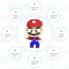 Bez Marki Mikro kaladėlių rinkinys dinozaurams statyti, Super Mario figūrėlė, 3D modelis