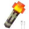 Bez Marki Minecraft Torche Led Lempa, 4 Spalvos, Usb Įkrovimas, 31cm