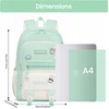 Bez Marki Mokyklinė kuprinė su pomponu mergaitėms, 20l, pudros žalia