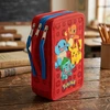 Bez Marki Mokyklinis penalas su Pokemon įranga, trivietis, 3 skyreliai, 39 ELEMENTAI