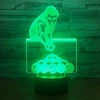 Bez Marki Naktinė lempa 3D LED - BILARD SNOOKER - Z PILOTEM ŚWIECĄCA W 7-MIU KOLORACH