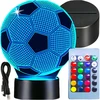 Bez Marki Naktinė lempa LED PIŁKA NOŻNA PIŁKARZ BIURKOWA 3D DLA DZIECI RGB LED + Pultas