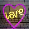 Bez Marki Naktinė lempa NEON POKÓJ DZIECIĘCY SERCE LOVE LED ŚLUB DEKORACJA USB BATERIE