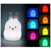 Bez Marki Naktinė lempa Triušiukas DLA DZIECI LED RGB USB Pultas KOLOROWA SILIKON MIĘKKI