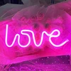Bez Marki NEON LED NA ŚCIANĘ LAMPA USB NOCNA LOVE ROŽINĖ DEKORACJA DO POKOJU OZDOBA