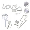 Bez Marki NEON LED NA ŚCIANĘ LAMPA USB NOCNA LOVE ROŽINĖ DEKORACJA DO POKOJU OZDOBA