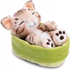 Bez Marki NICI Miegantis bengalų kačiukas žaliame krepšelyje, 12 cm
