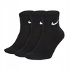 Bez Marki Nike kojinės juodos kulkšnies kojinės medvilninės SX4926-101 3Pak 38-42