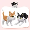 Bez Marki Pet Cat statybiniai blokeliai Juodas AND Baltas Cat rinkinys vaikams ir suaugusiems