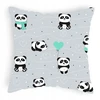 Bez Marki Pilkas pagalvės užvalkalas su mažosiomis pandomis 40x40 cm - 2 vnt