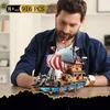 Bez Marki PIRATŲ BURĖLAIVAS IŠ LED BLOKULIŲ 916 ELEMENTŲ KŪRYBINIS MODELIS VAIKAMS