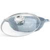 Bez Marki Puodas Niski Płaski MARMUROWY 24cm WOK 2,5l Indukcja Gaz 8047