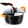 Bez Marki Puodas Z Pokrywką Do Gotowania Duszenia Pieczenia Granitowy 24 Cm 4L