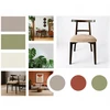Bez Marki Riešutmedžio medinė kėdė valgomajam, minkštas Japandi loft retro COLORS