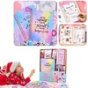 Bez Marki Rinkinys KREATYWNY ZESZYT PAMIĘTNIK DLA DZIEWCZYNEK NAKLEJKI SCRAPBOOKING DIY