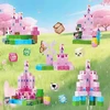 Bez Marki Rožinė Garden Princess Castle Mokomieji žaislai Magnetiniai statybiniai blokeliai 100vnt
