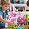 Bez Marki Rožinė Garden Princess Castle Mokomieji žaislai Magnetiniai statybiniai blokeliai 100vnt