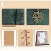 Bez Marki SĄRAŠŲ KNYGA A5 BINDER BINDER PU ODA RETRO TUŠČIA KNYGA ŽALIA ŽYMĖ