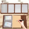 Bez Marki SĄRAŠŲ KNYGA A5 BINDER BINDER PU ODA RETRO TUŠČIA KNYGA ŽALIA ŽYMĖ