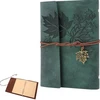 Bez Marki SĄRAŠŲ KNYGA A5 BINDER BINDER PU ODA RETRO TUŠČIA KNYGA ŽALIA ŽYMĖ